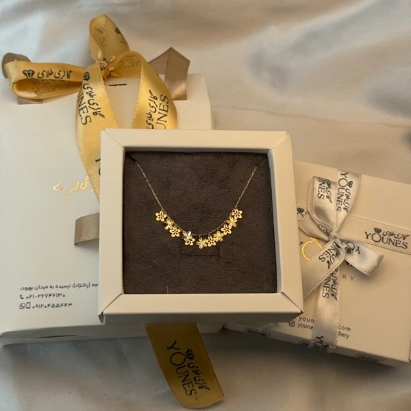 گردنبند طلا گلی پنج پر